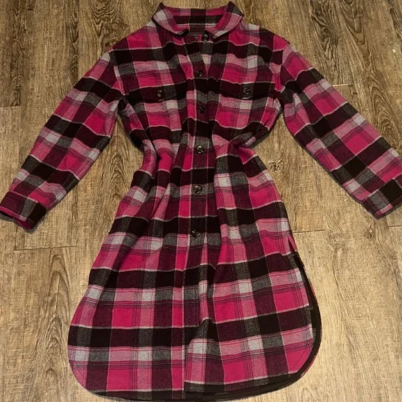sanctuary x Anthropologie Fuchsia and Black Plaid Long Sleeve Dress - Picture 7 of 8